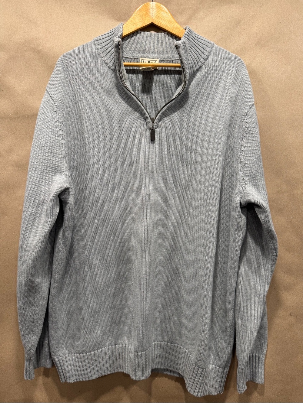 L.L. Bean Men's Light Gray Half-Zip Sweater